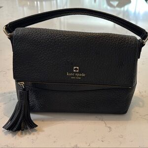 Kate Spade Black Shoulder Bag with Gold Accents